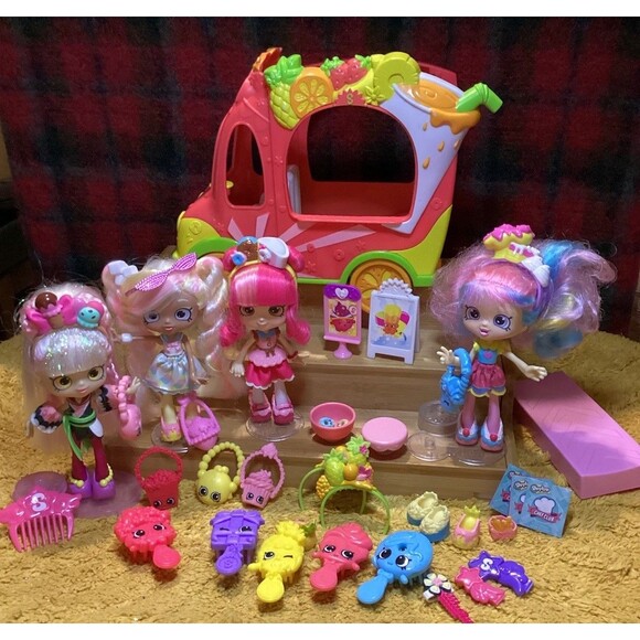 Shopkin Dolls & Ice Cream Truck Lot Over 30 Items By Moose Toys Great Condition - Picture 1 of 16